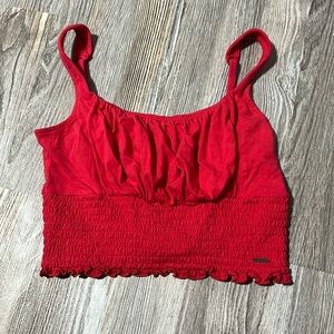 red hollister crop top